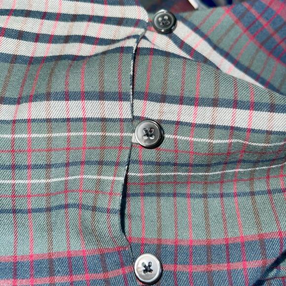 Madewell Plaid Button Up Shirt V Neck Pinview Blouse Relax Fit Stripe - Picture 8 of 9